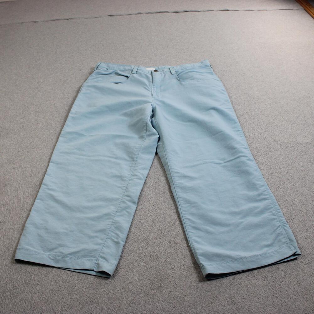 The North Face Pant Women 14 Blue Wide Leg Crop Nylon Hiking Outdoor Lightweight